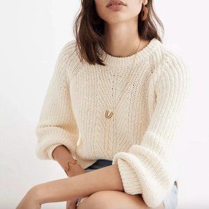 Madewell BLACK Balloon Sleeve Pullover Sweater xxs